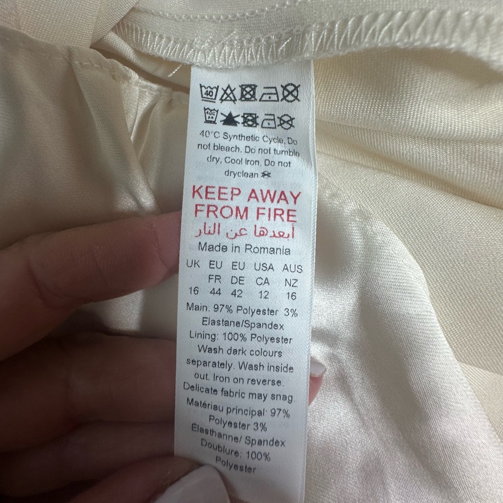 NEW Nasty Gal Cream Satin Wrap Dress 12 - Picture 10 of 10